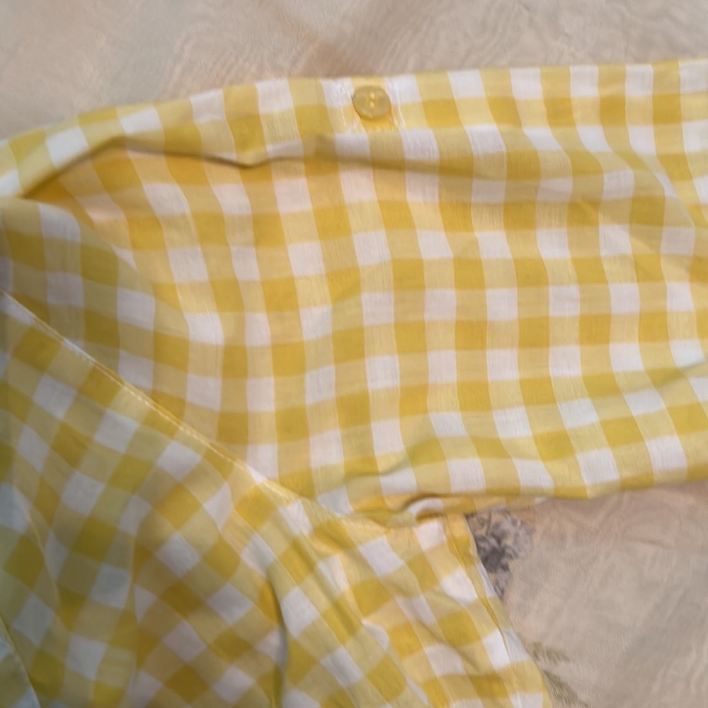 CHADWICKS Yellow Gingham 3/4 Sleeve Blouse - Picture 5 of 7